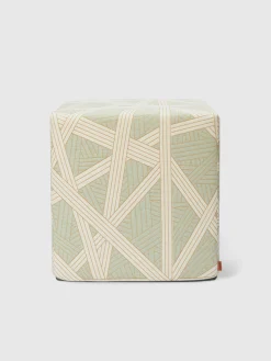 Pouf cubique Nastri 40x40x40cm avec surpiqûres contrastantes