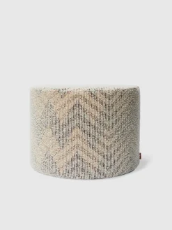 Pouf cylindrique Dinamico bouclé 40x30 cm chevron