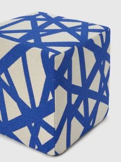 Pouf d’extérieur cubique bouclé Nastri 40x40x40 cm