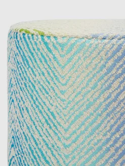 Pouf d’extérieur cylindrique Island 40x30 cm avec motif zigzag bouclé