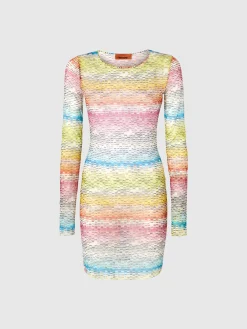 Robe à manches longues en tulle imprimé