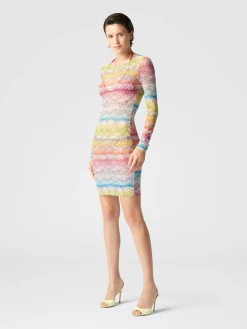 Robe à manches longues en tulle imprimé