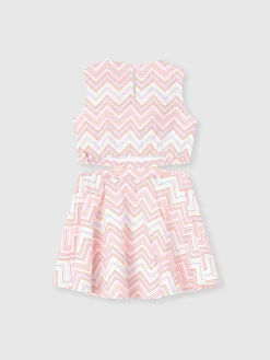 Robe courte en 100 % coton avec imprimé zigzag