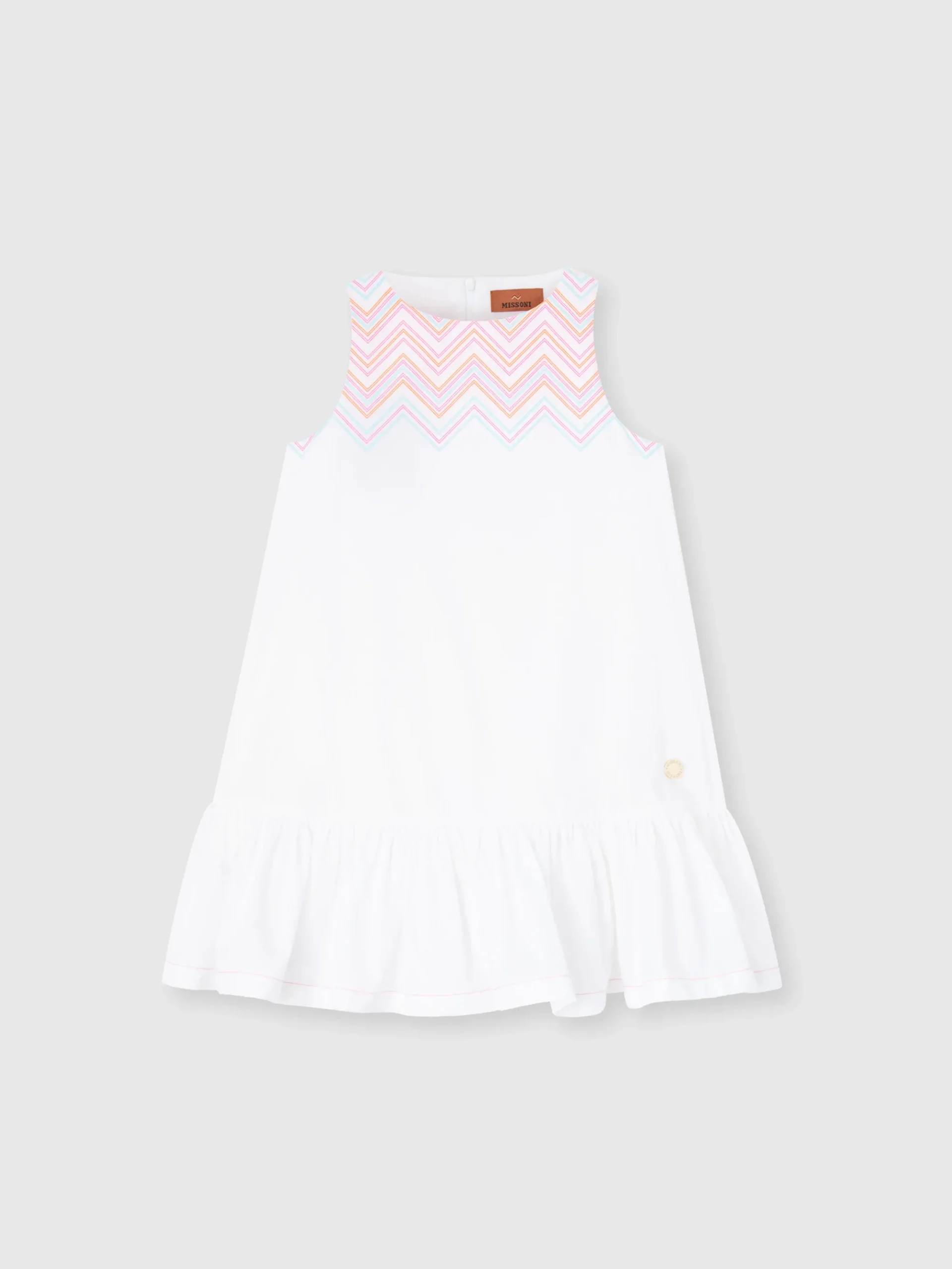 Robe courte en 100 % coton avec insert à imprimé zigzag