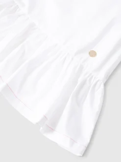 Robe courte en 100 % coton avec insert à imprimé zigzag