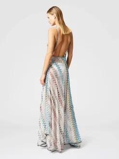 Robe couvrante en maille zigzag avec paillettes