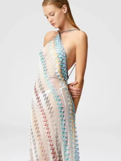 Robe couvrante en maille zigzag avec paillettes