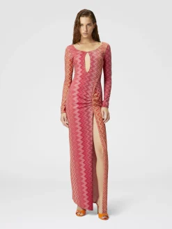 Robe couvrante en nylon zigzag lamé stretch