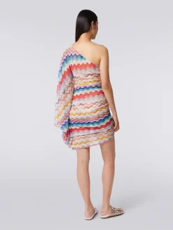 Robe de plage à épaule dénudée en crochet à motif ondulé