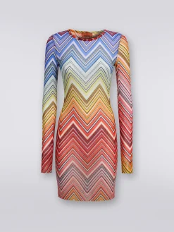 Robe de plage en tulle à imprimé à zig zag