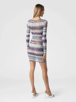 Robe en crochet à zig zag avec lurex