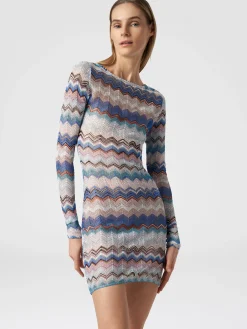 Robe en crochet à zig zag avec lurex