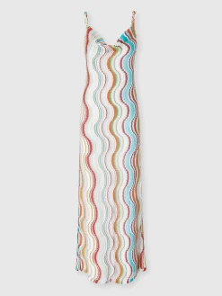 Robe longue couvrante à motif vague lamé