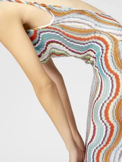 Robe longue couvrante à motif vague lamé