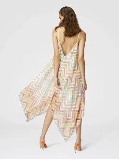 Robe longue couvrante en tulle imprimé avec bas foulard