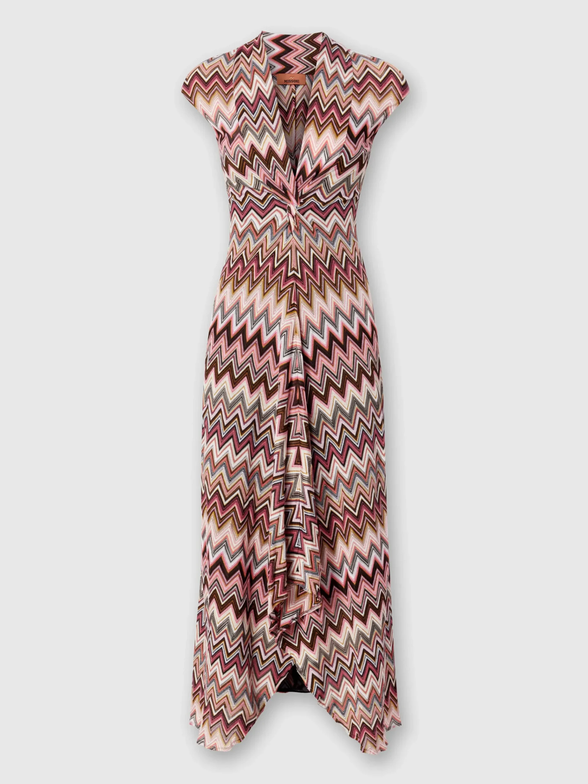 Robe longue en coton et viscose zigzag