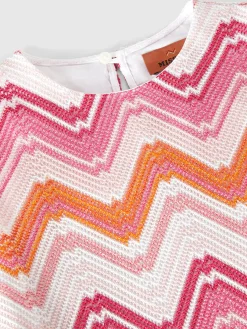 Robe longue en mélange de viscose avec motif chevron.