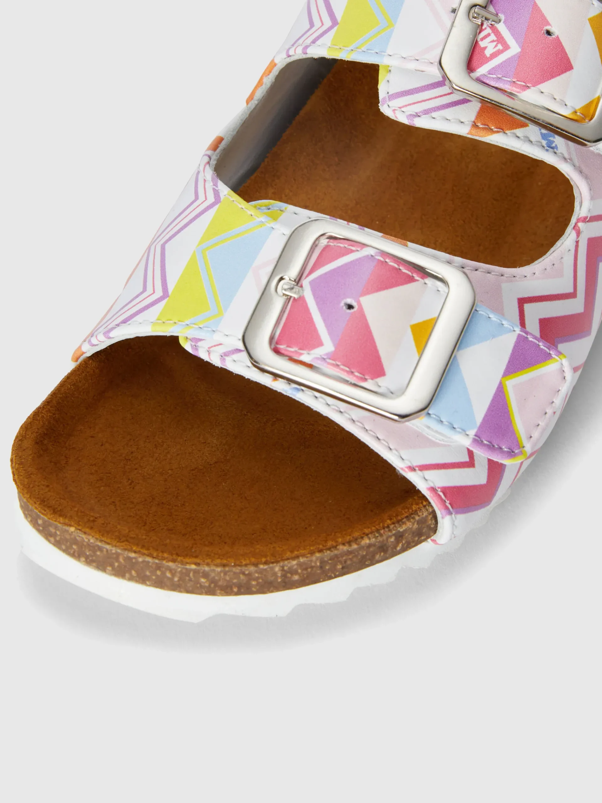 Sandales à double bande imprimé zig zag