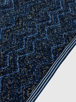 Serviette de bain Azul 60x90cm en coton à chevrons