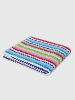 Serviette de bain 150x100 cm Zig zag coton éponge Riverbero