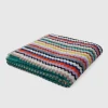 Serviette de plage 150x100 cm Riverbero en coton éponge à zigzag
