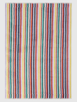 Serviette de plage 150x100 cm Riverbero en coton éponge à zigzag