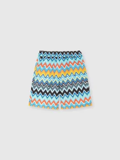 Short de bain avec imprimé zigzag