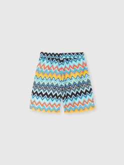 Short de bain avec imprimé zigzag