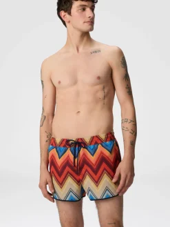 Short de bain avec imprimé macro zigzag