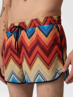 Short de bain avec imprimé macro zigzag