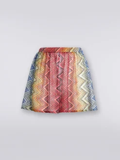 Short de bain en tissu à imprimé à zig zag