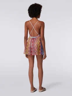 Short de bain en tissu à imprimé à zig zag