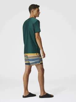 Short de bain imprimé zigzag dégradé