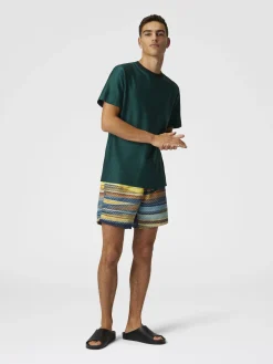 Short de bain imprimé zigzag dégradé