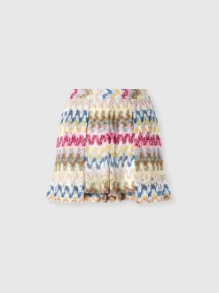 Short doublé en dentelle de viscose lamée