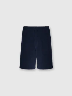 Short en coton avec empiècement en zigzag