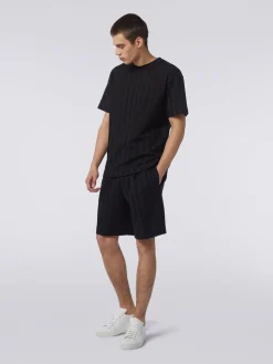 Short en coton et viscose à zig zag