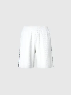 Short en éponge de coton zig zag avec passepoil contrasté