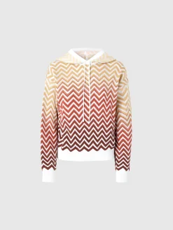 Sweat-shirt à capuche dégradé à chevrons