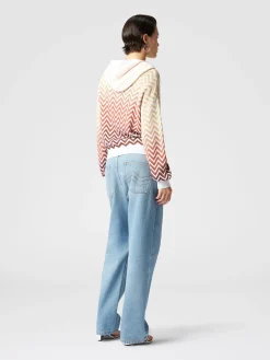 Sweat-shirt à capuche dégradé à chevrons