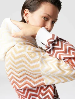 Sweat-shirt à capuche dégradé à chevrons