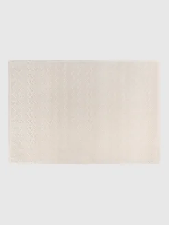 Tapis de bain en coton zigzag Chalk 60x90 cm