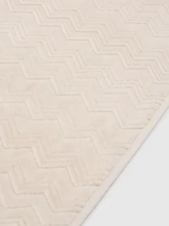Tapis de bain en coton zigzag Chalk 60x90 cm