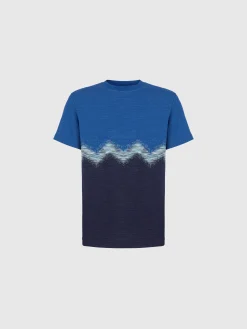 T-shirt à col rond en coton avec zigzag flammé