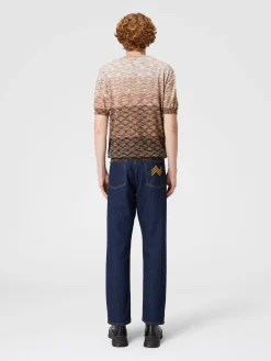 T-shirt en maille de coton flammé