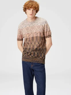 T-shirt en maille de coton flammé