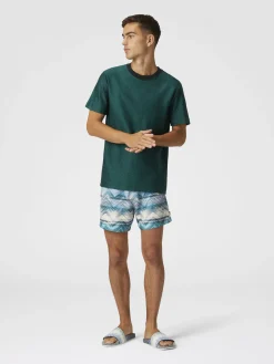 T-shirt ras du cou en jersey de coton zigzag ton sur ton