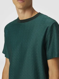 T-shirt ras du cou en jersey de coton zigzag ton sur ton