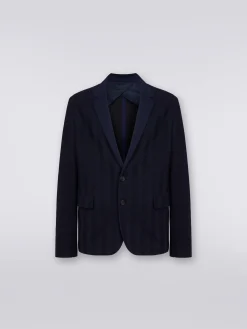 Veste en coton et viscose à chevrons