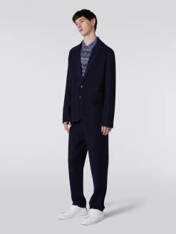 Veste en coton et viscose à chevrons